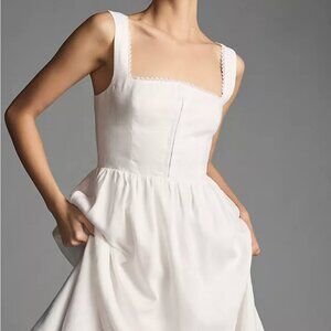 Reformation Tagliatelle Linen Dress Sz6 White